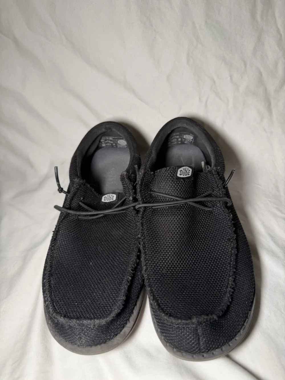 Hey Dude Black Knit Slip-On Loafers
